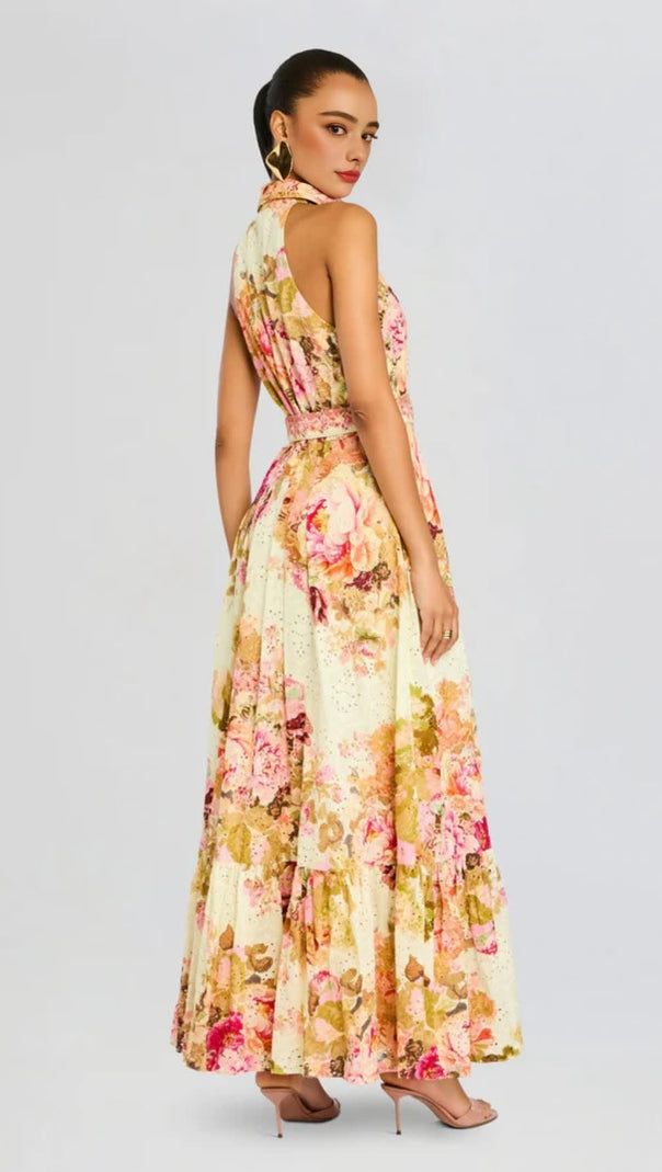 AIIZIE MULTICOLOR EMBROIDERY PRINT MAXI SHIRT DRESS - product image