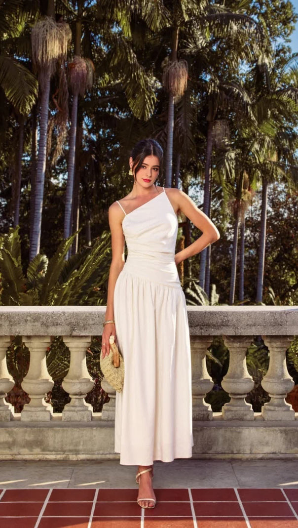 AIIZIE WHITE HOT ONE SHOULDER MAXI DRESS - product image