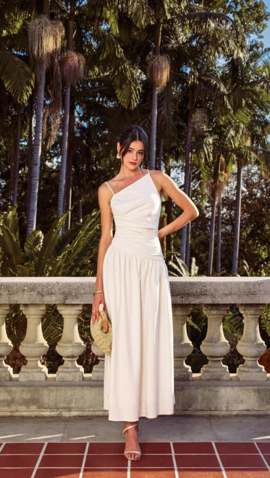 WHITE HOT ONE SHOULDER MAXI DRESS
