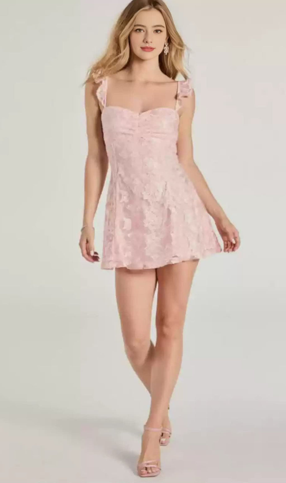 Butterfly Lace A-Line Mini Dress