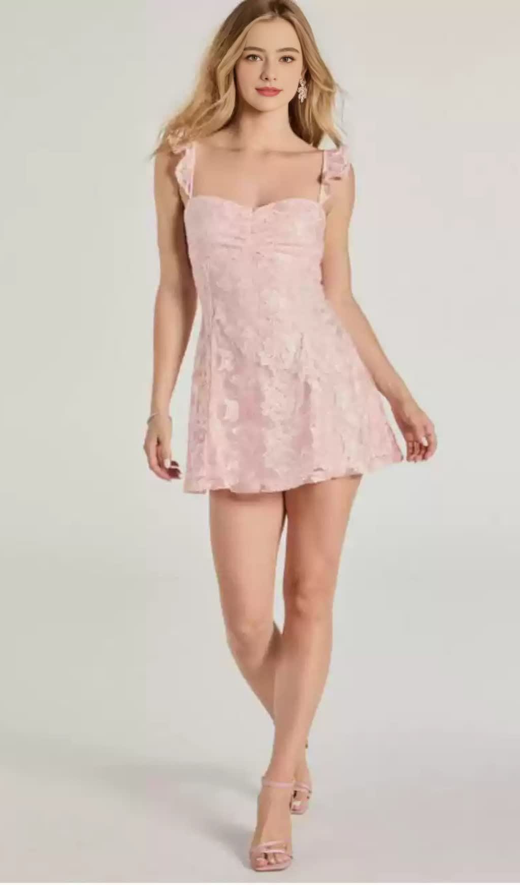 BUTTERFLY LACE A-LINE MINI DRESS