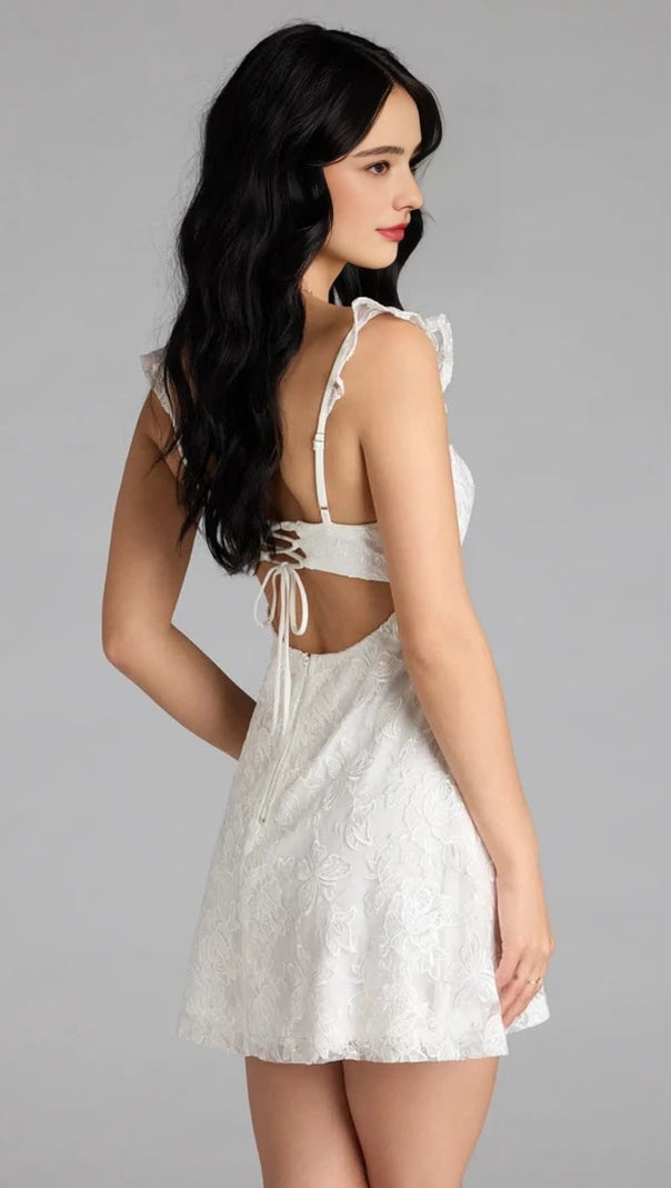 AIIZIE BUTTERFLY LACE-UP SKATER DRESS - product image