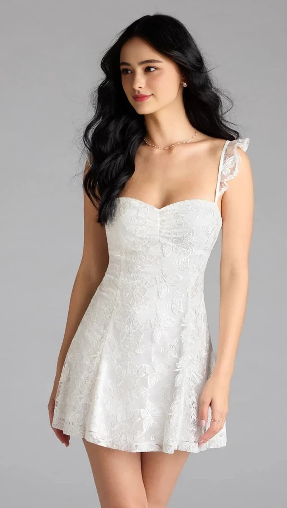 BUTTERFLY LACE-UP SKATER DRESS