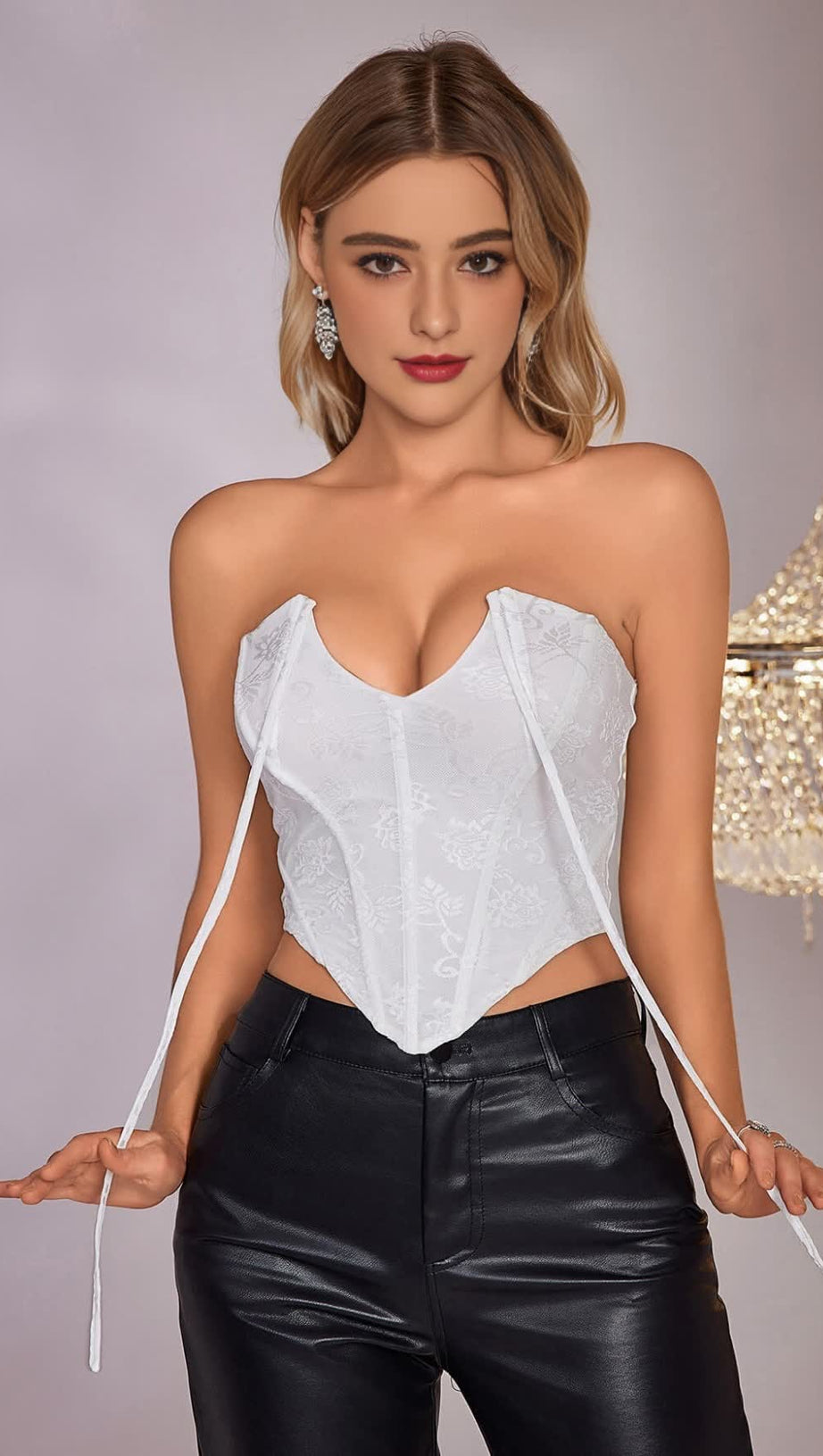 HALTER STRAPS SATIN CROP TOP