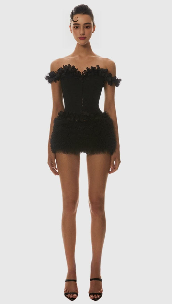 AIIZIE MACKIE OFF SHOULDER LACE UP CORSET - product image