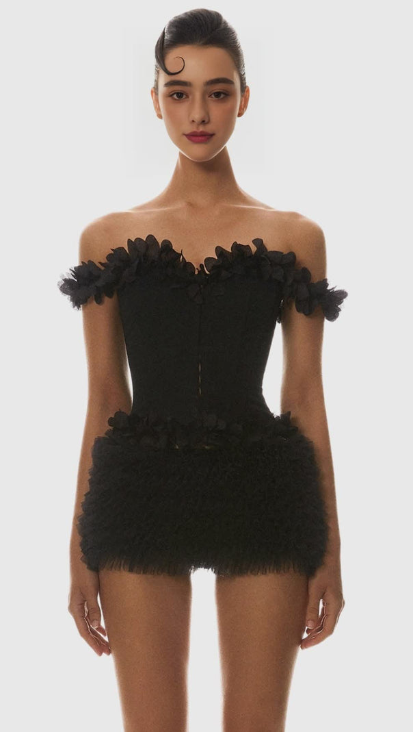 AIIZIE MACKIE OFF SHOULDER LACE UP CORSET - product image