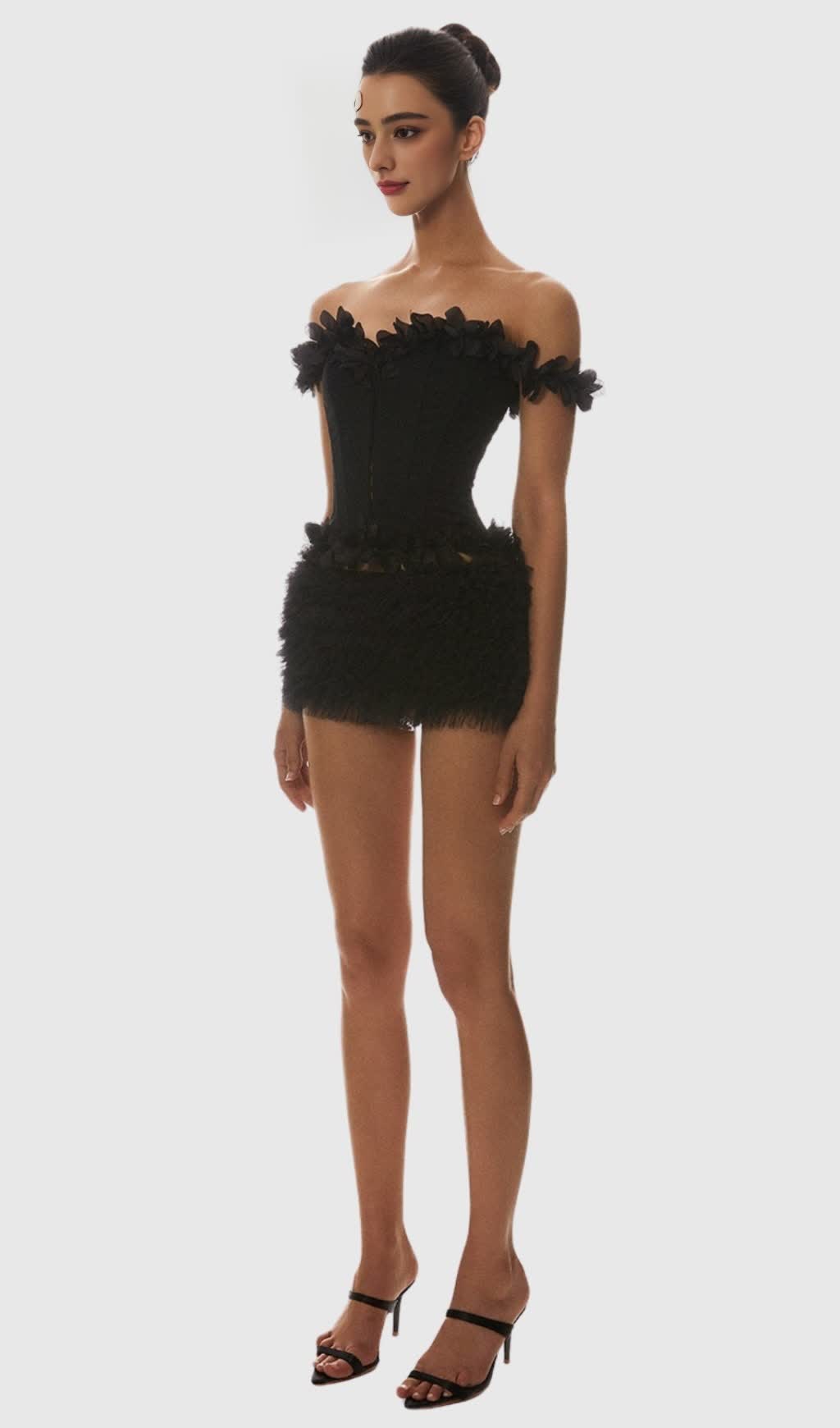 MACKIE OFF SHOULDER LACE UP CORSET