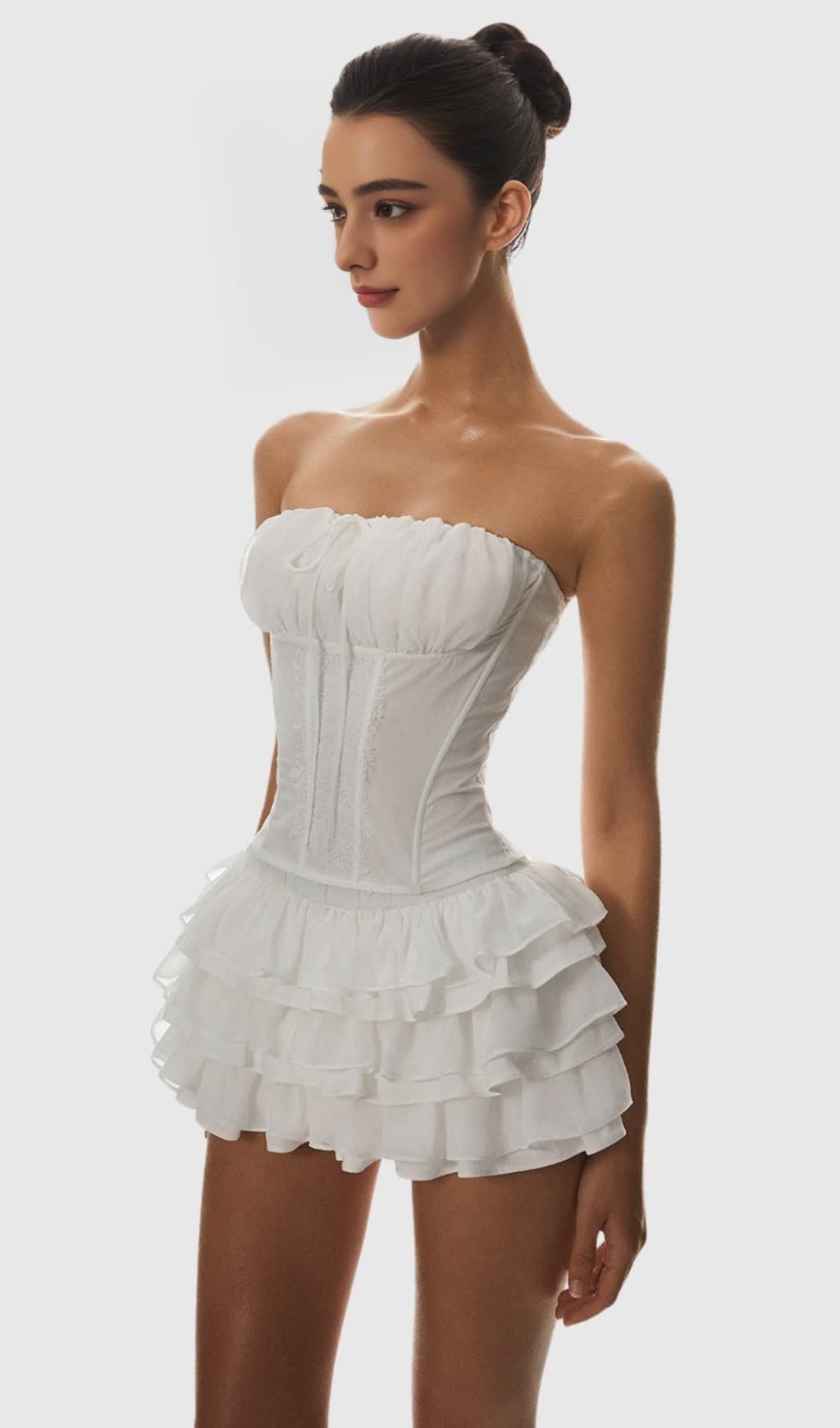 PANUE RUCHED STRAPLESS CORSET