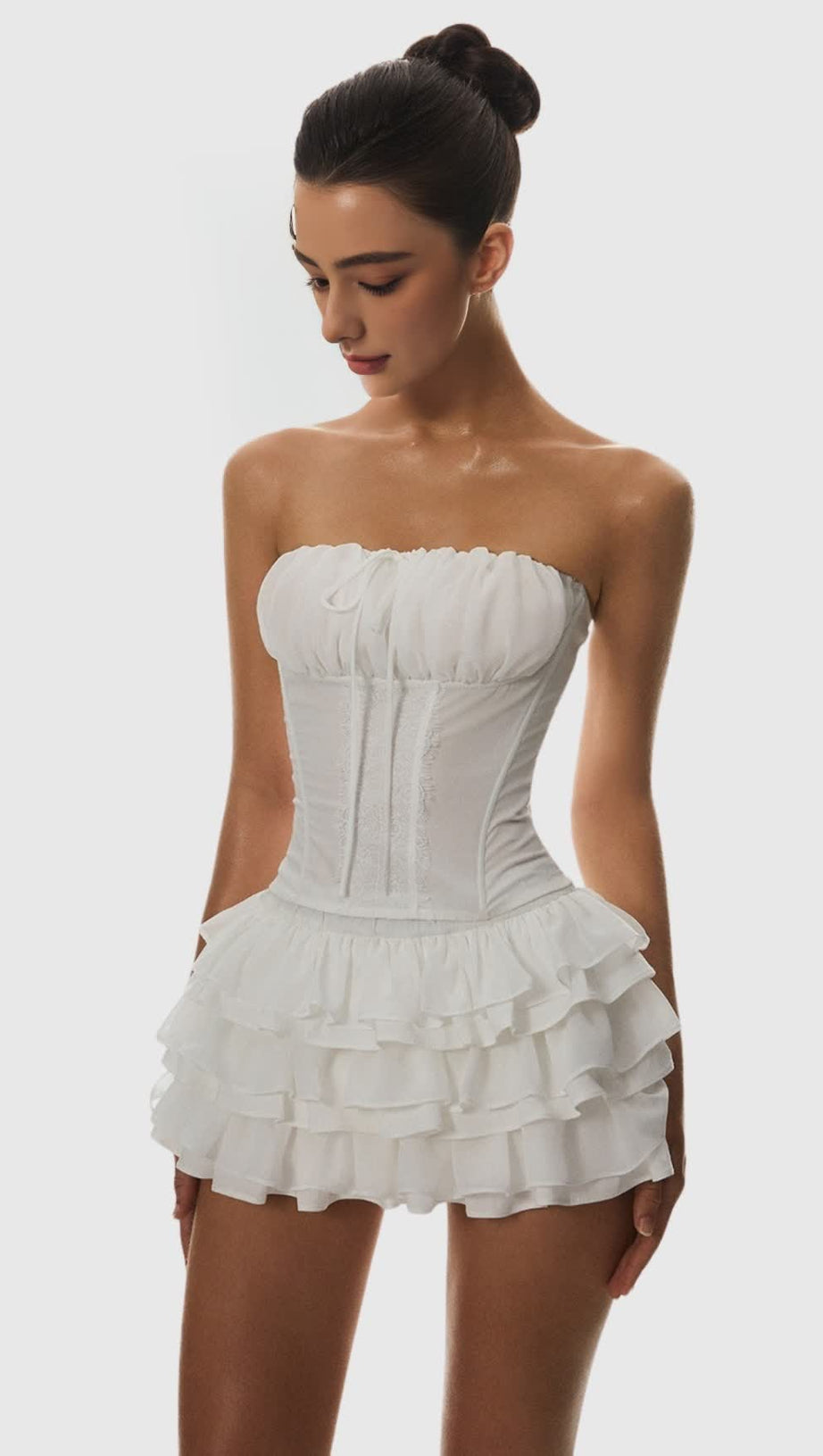 PANUE RUCHED STRAPLESS CORSET