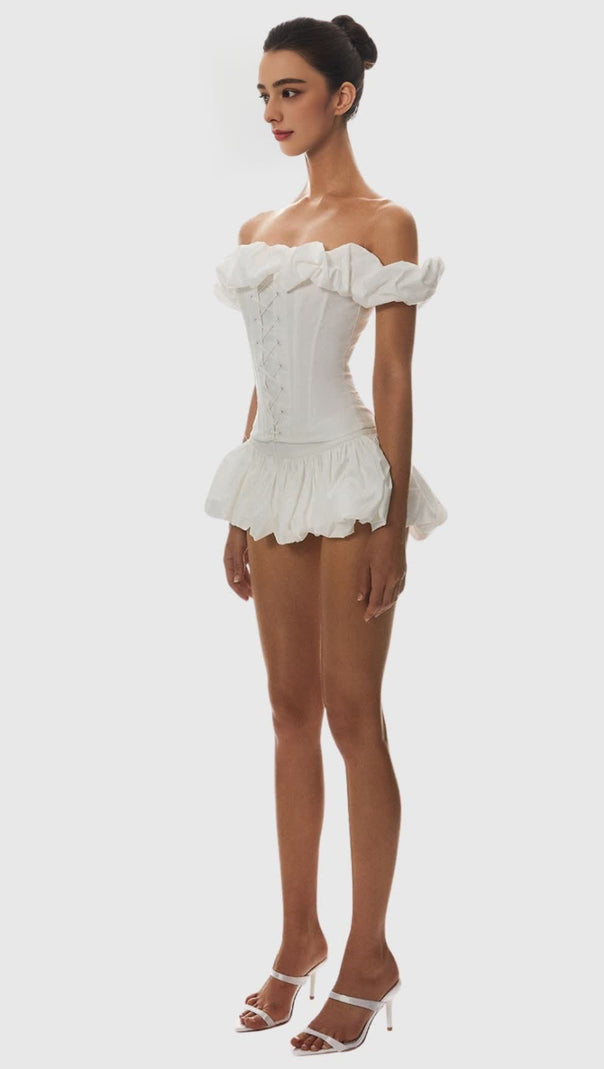 AIIZIE TYORA PUFF OFF SHOULDER LACE UP CORSET - product image