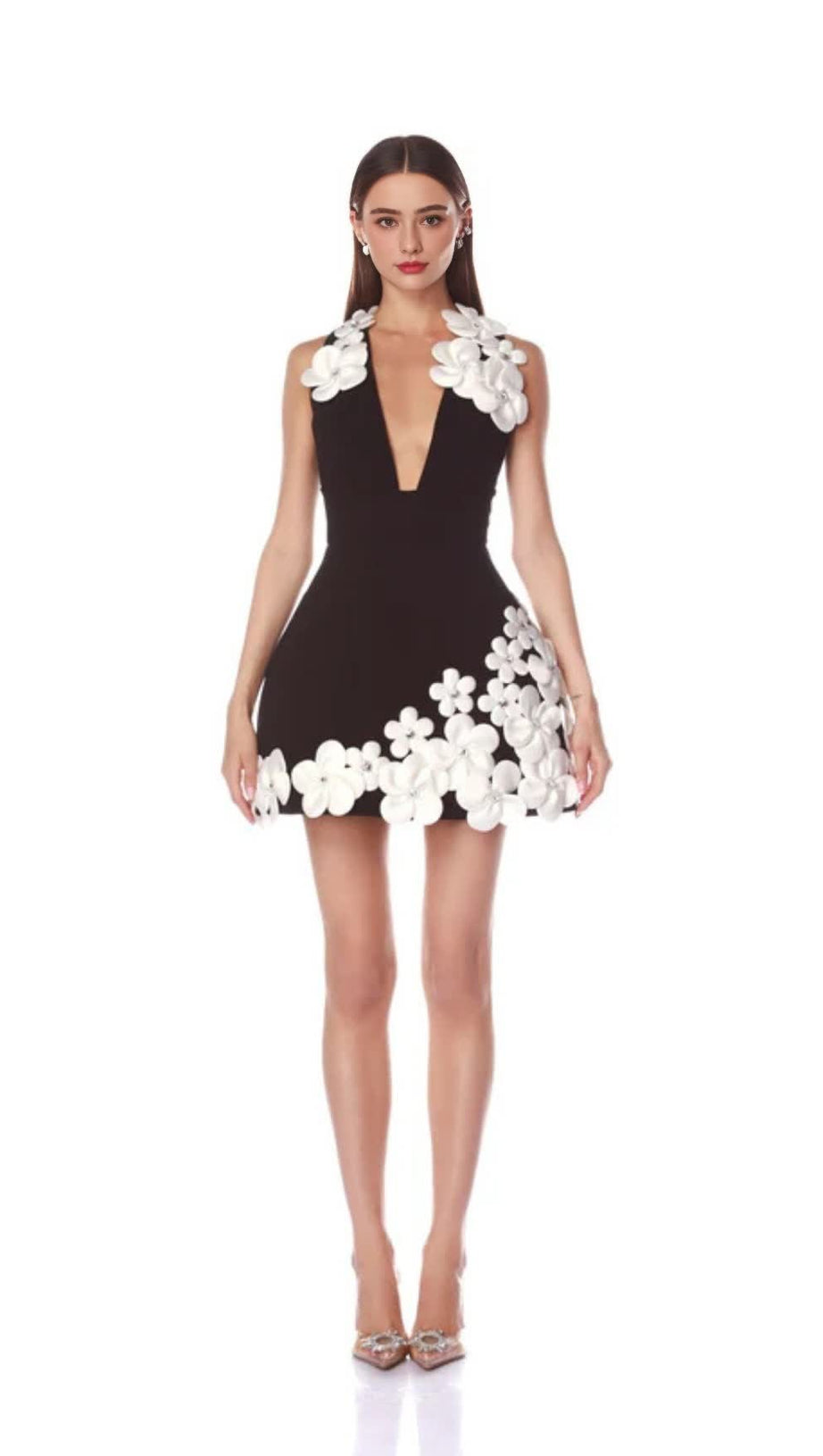 BLACK AND WHITE MINI DRESS