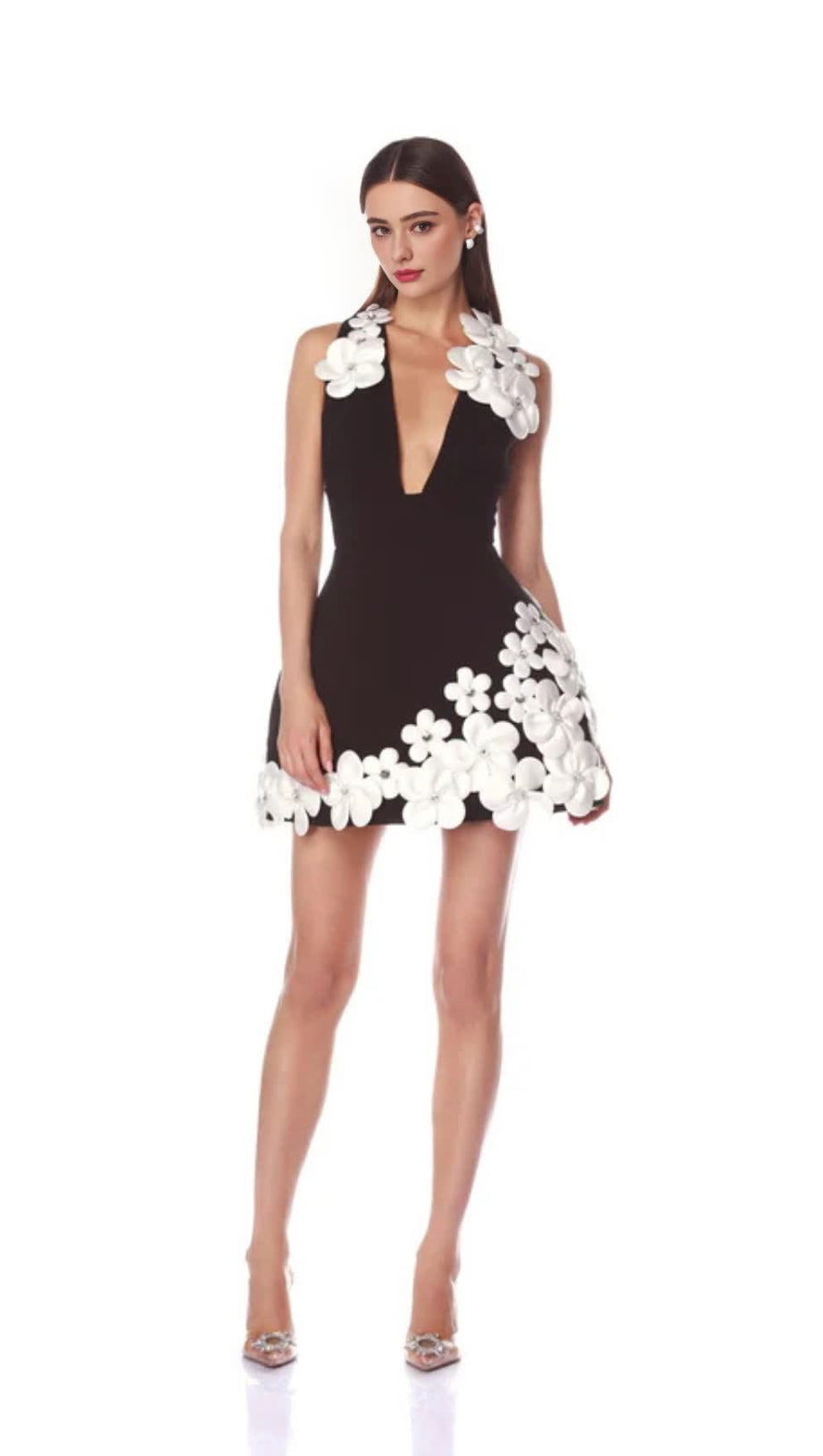 BLACK AND WHITE MINI DRESS