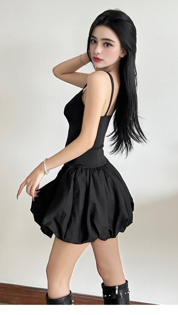 AIIZIE BLACK LACE - UP CORSET PARTY CLUB DRESS - product image