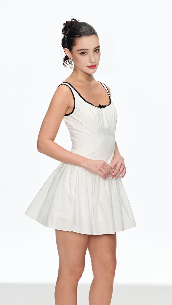 AIIZIE IRENE SLEEVELESS RUCH MINI DRESS IN WHITE - product image