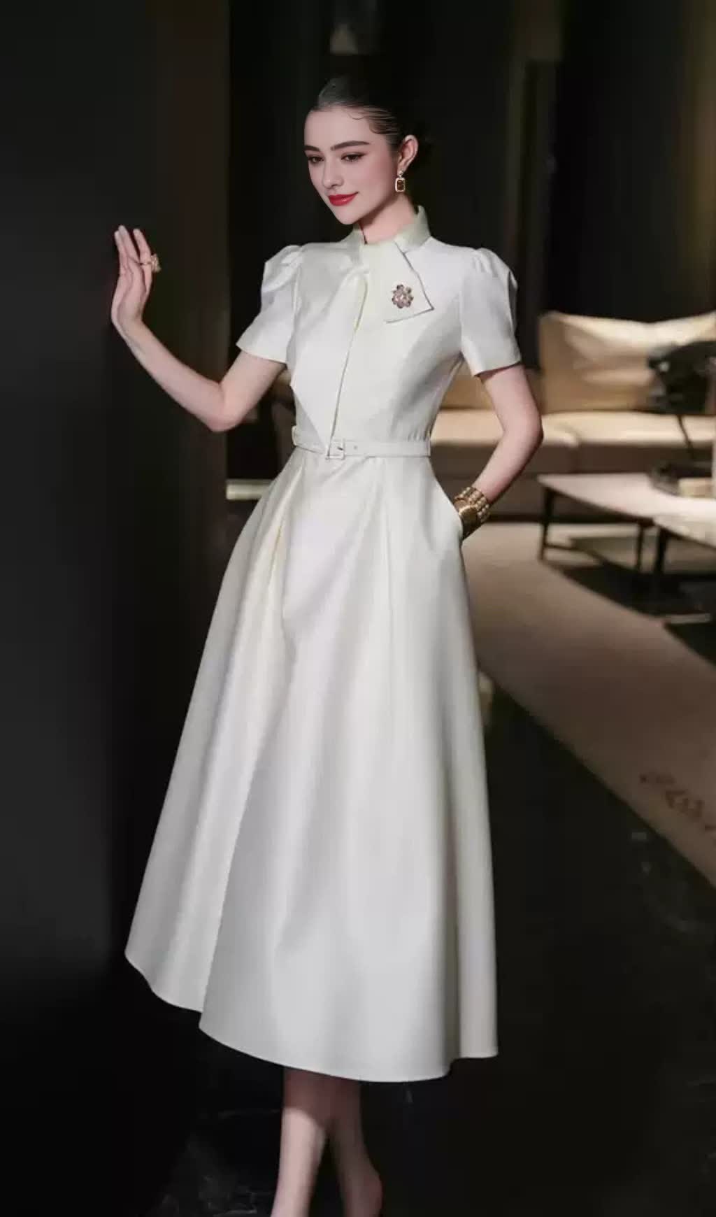 JOSEPHINE SHORT SLEEVES DIAMOND MIDI DRESS