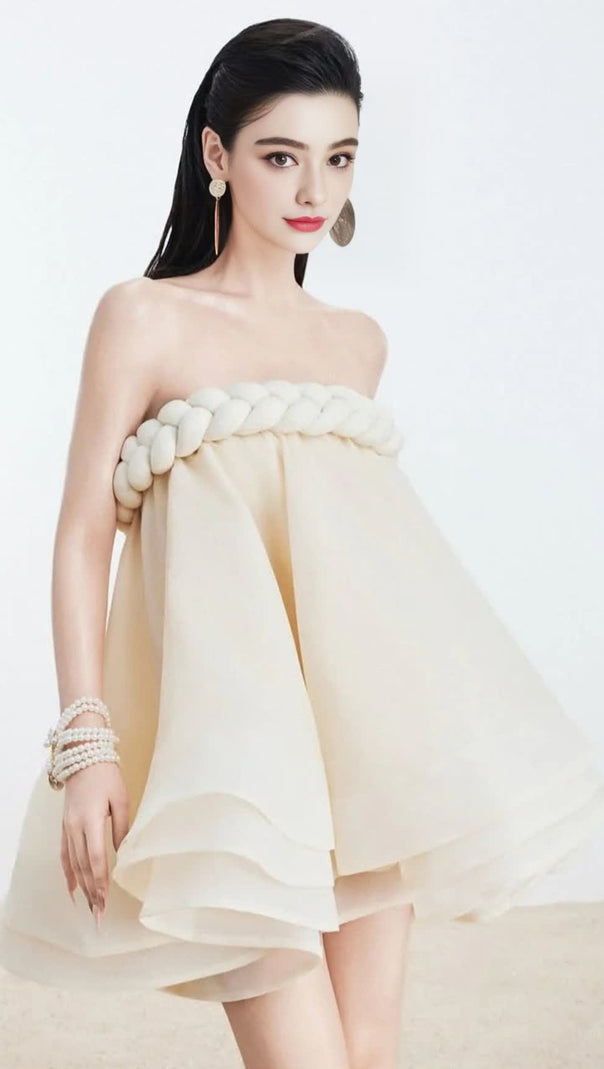 AIIZIE HEMP ROPE TUBE TOP TUTU SKIRT IN BEIGE - product image