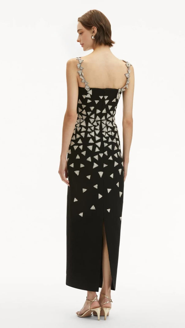 AIIZIE CRYSTAL TRIANGLE MAXI BANDAGE DRESS - product image