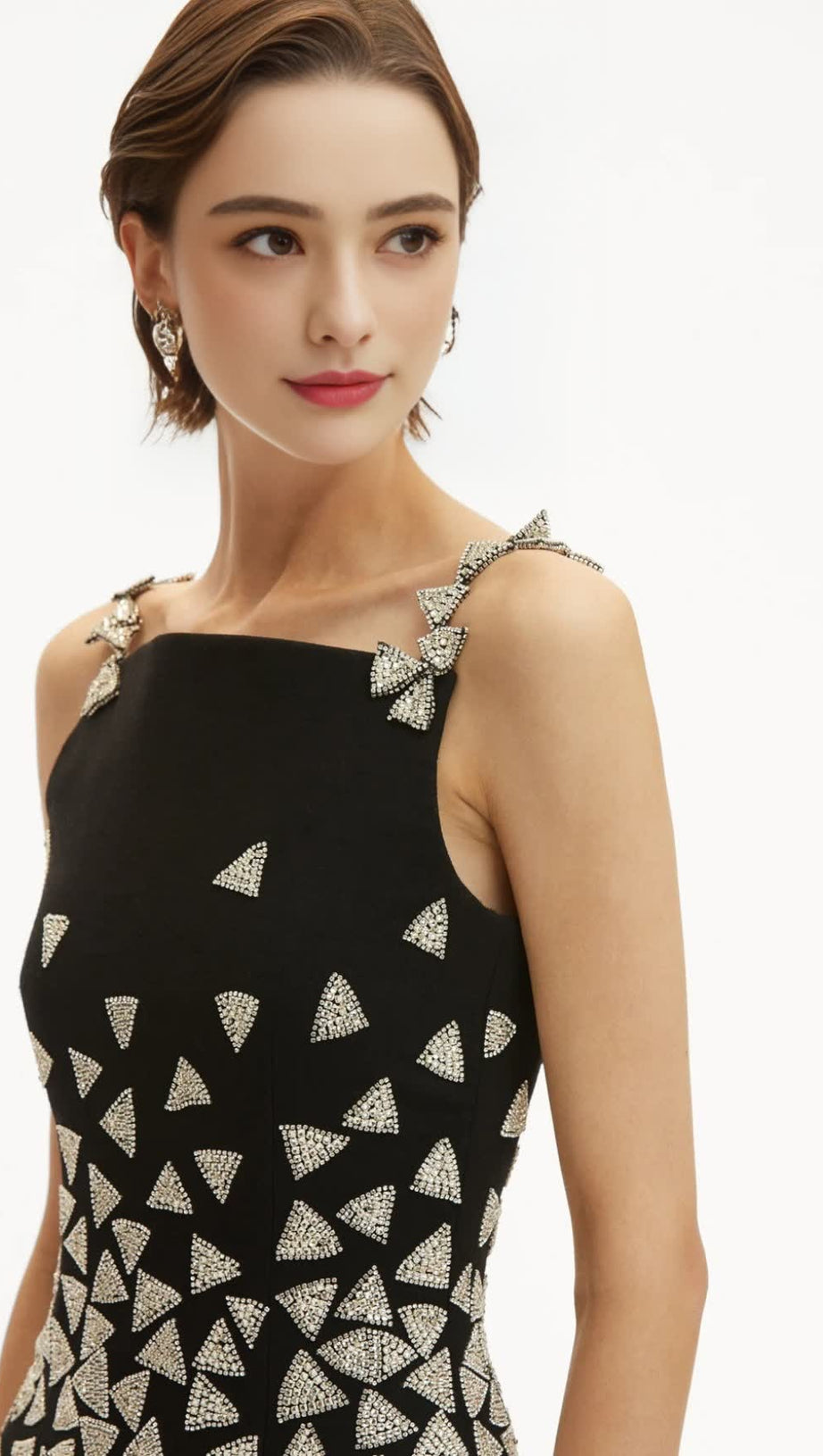 CRYSTAL TRIANGLE MAXI BANDAGE DRESS