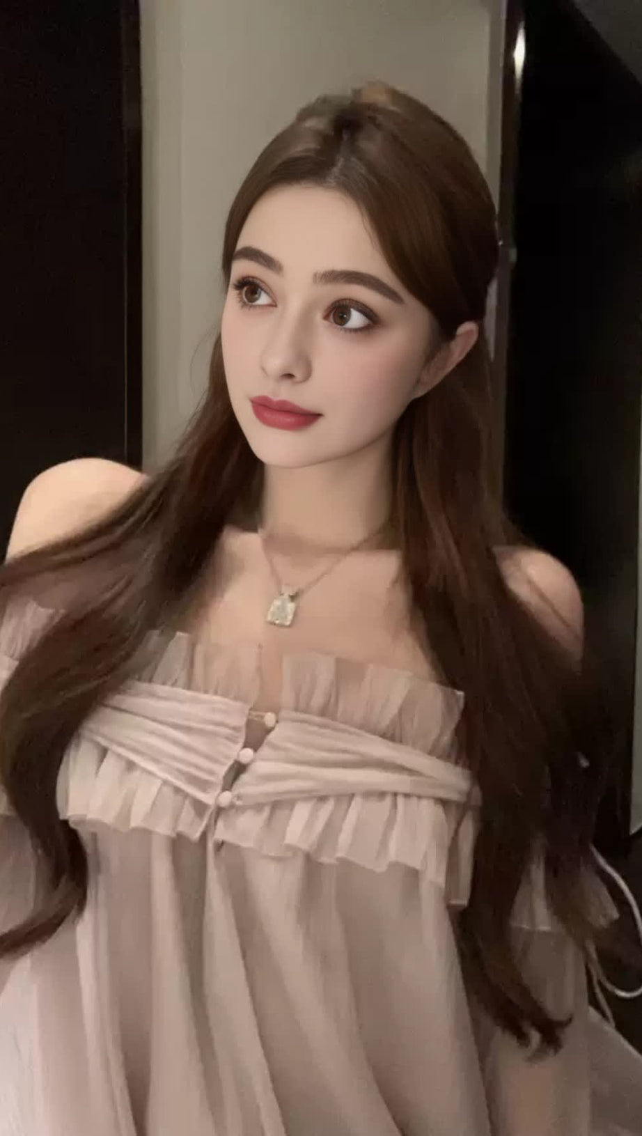 Lila transparentes Chiffon-Off-Shoulder-Herbstkleid