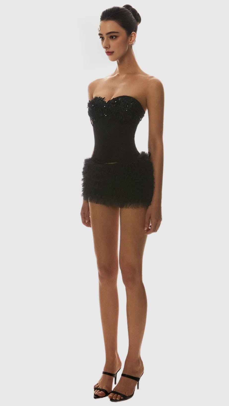 NKETIA SEQUIN EMBROIDERY STRAPLESS CORSET