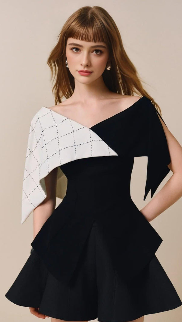 AIIZIE TWO-TONE TOP WIDE-LEG SHORTS TWO PIECE SET - product image