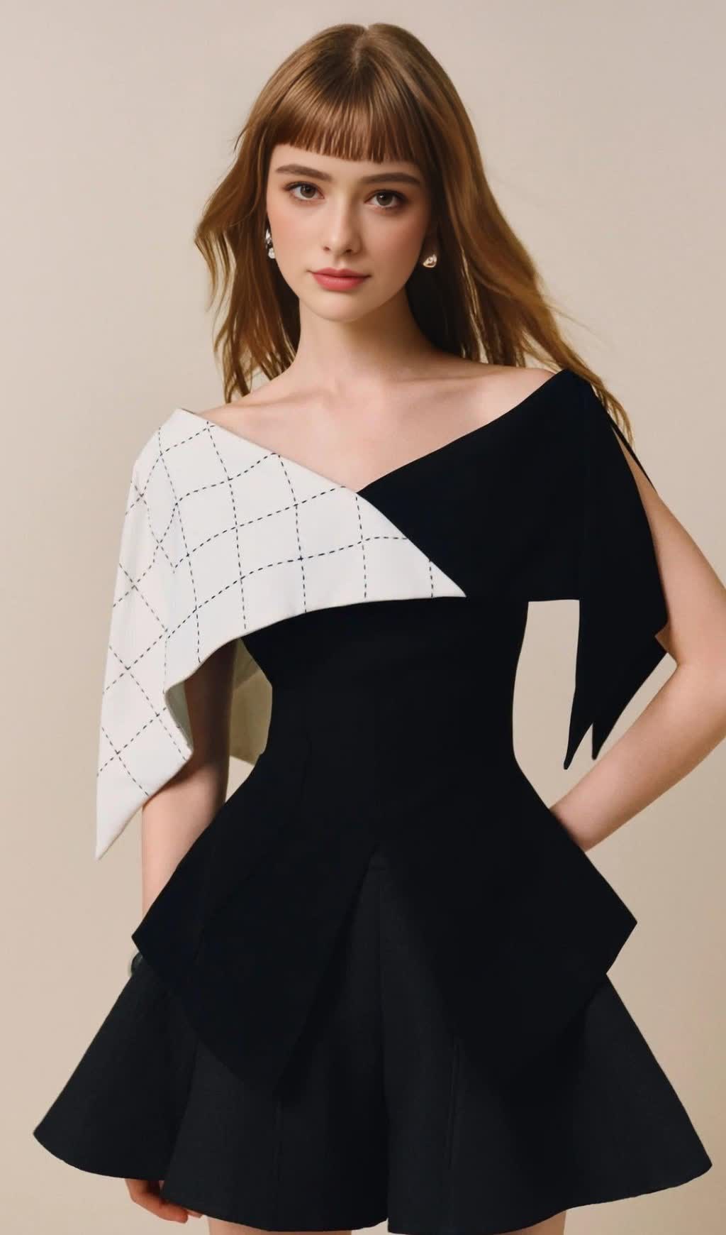 TWO-TONE TOP WIDE-LEG SHORTS TWO PIECE SET