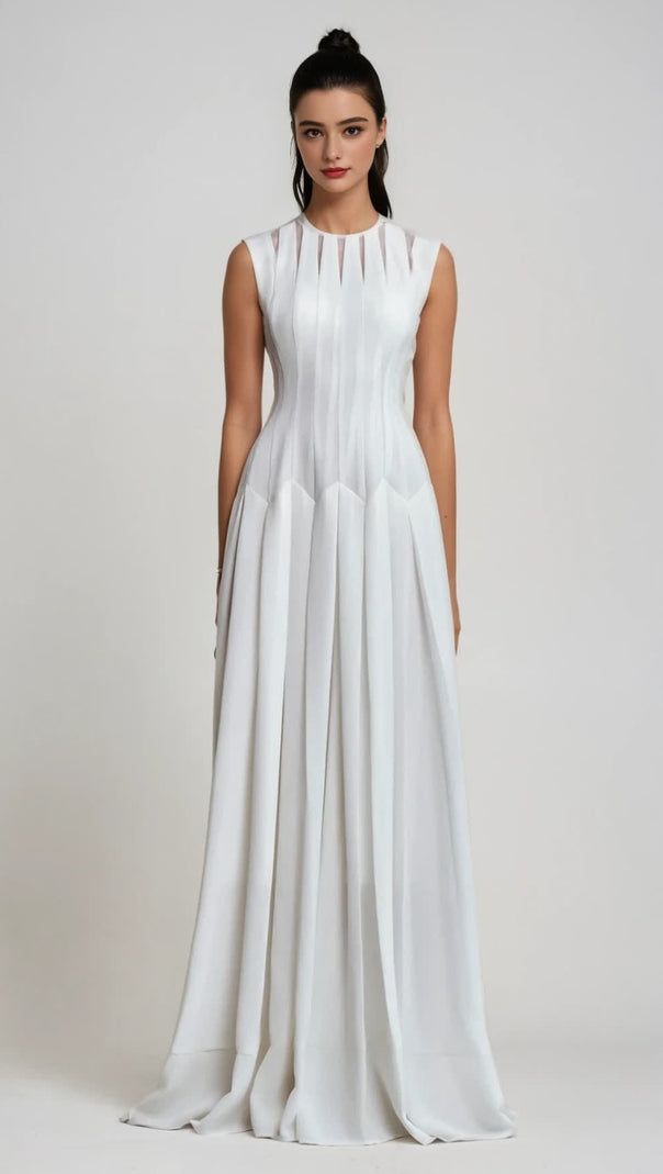 joyce Ruch – Ärmelloses Maxikleid mit Rüschen