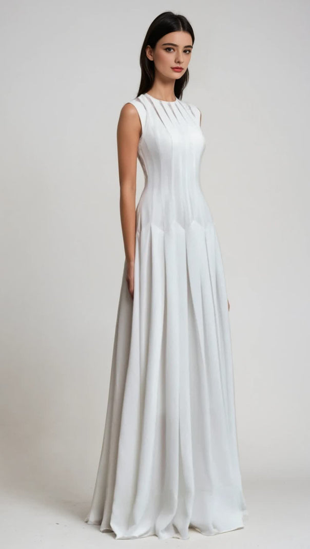 joyce Ruch – Ärmelloses Maxikleid mit Rüschen