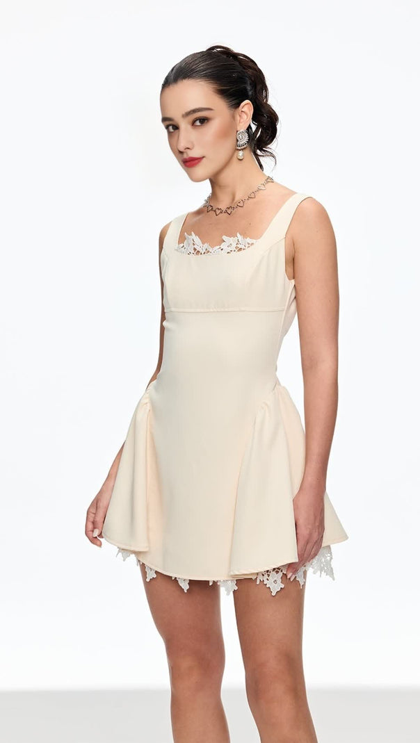 AIIZIE LORRAINE SLEEVELESS MINI DRESS IN APRICOT - product image