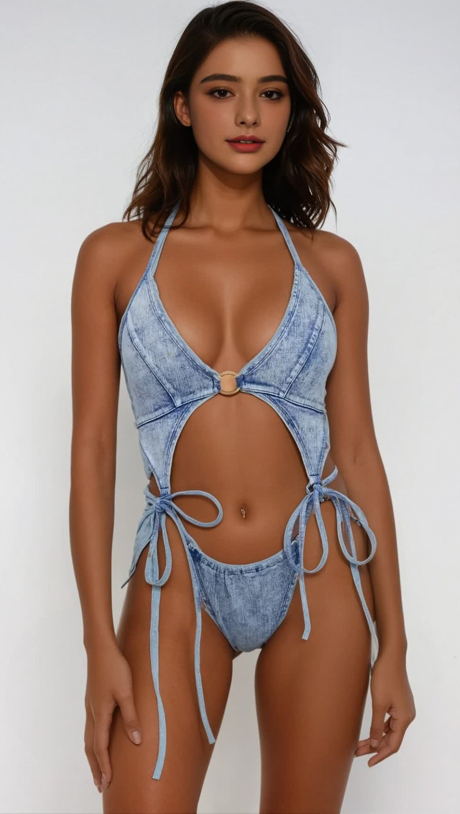 Octavia – Einteiliger Badeanzug mit Schnürung und Cut-Outs