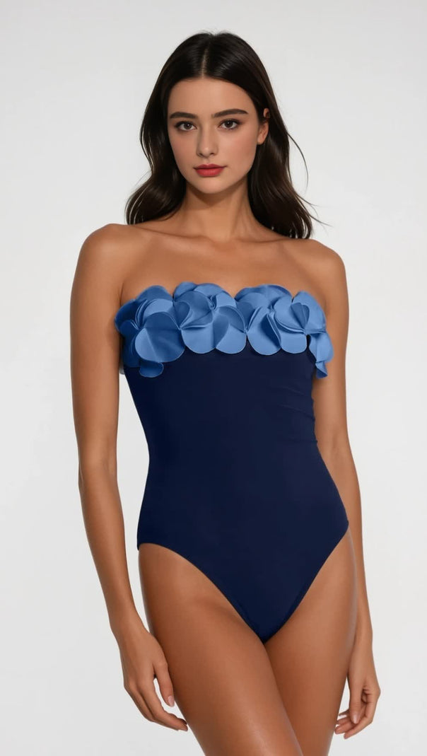 AIIZIE MARGUERITE FLOWER BODYCON SWIMSUIT - product image