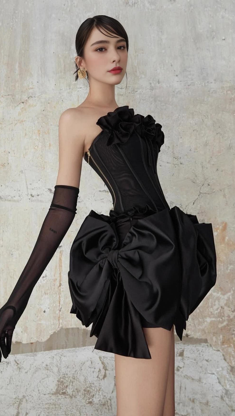 PATRICIA FLOWER BOW CORSET SKIRT SET