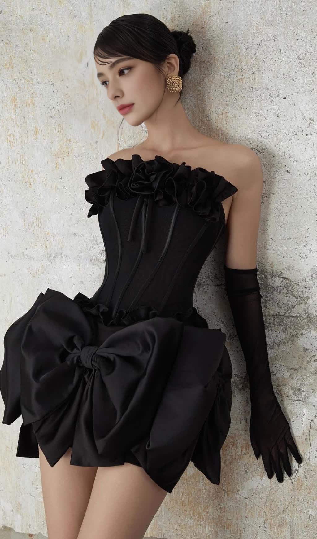 patricia Flower Bow Corset Skirt Set