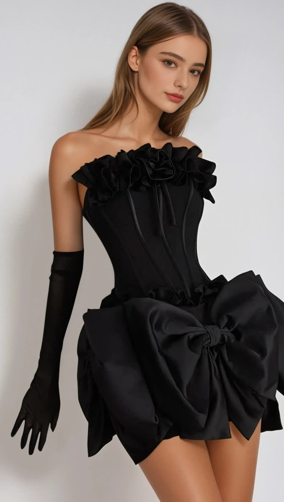 PATRICIA FLOWER BOW CORSET SKIRT SET