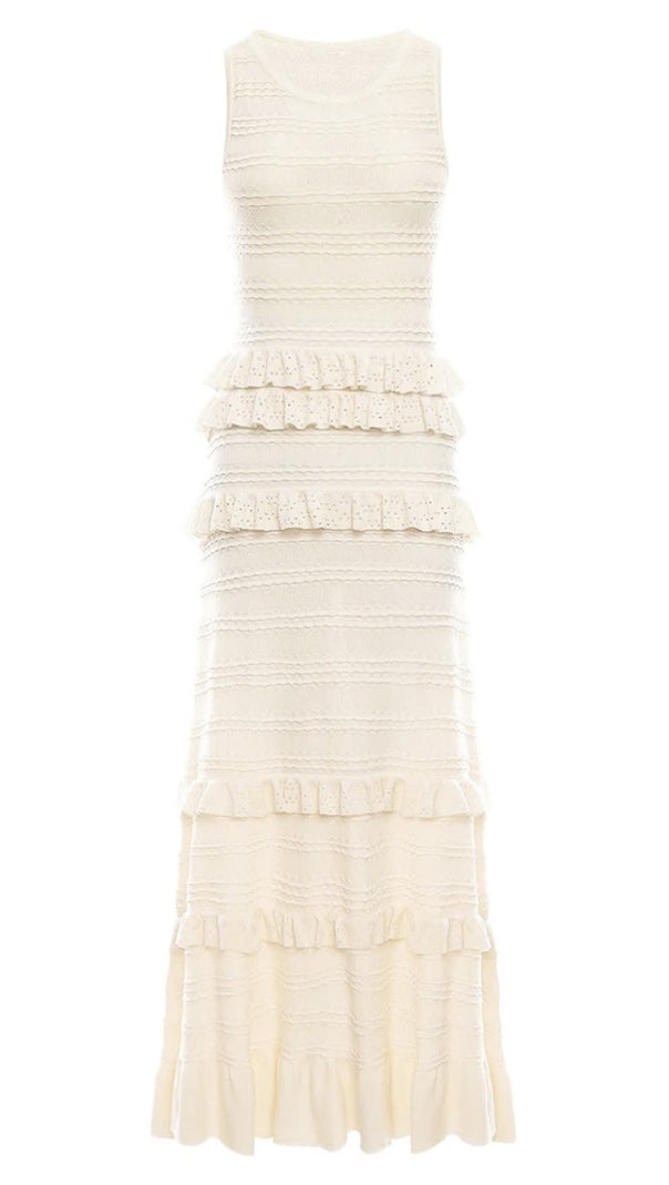 AIIZIE TRISTA ROUND NECK SLEEVELESS FOLDS MAXI DRESS - product image