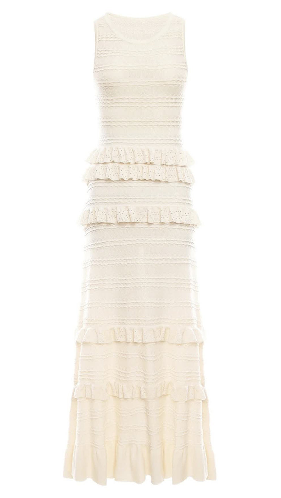 TRISTA ROUND NECK SLEEVELESS FOLDS MAXI DRESS