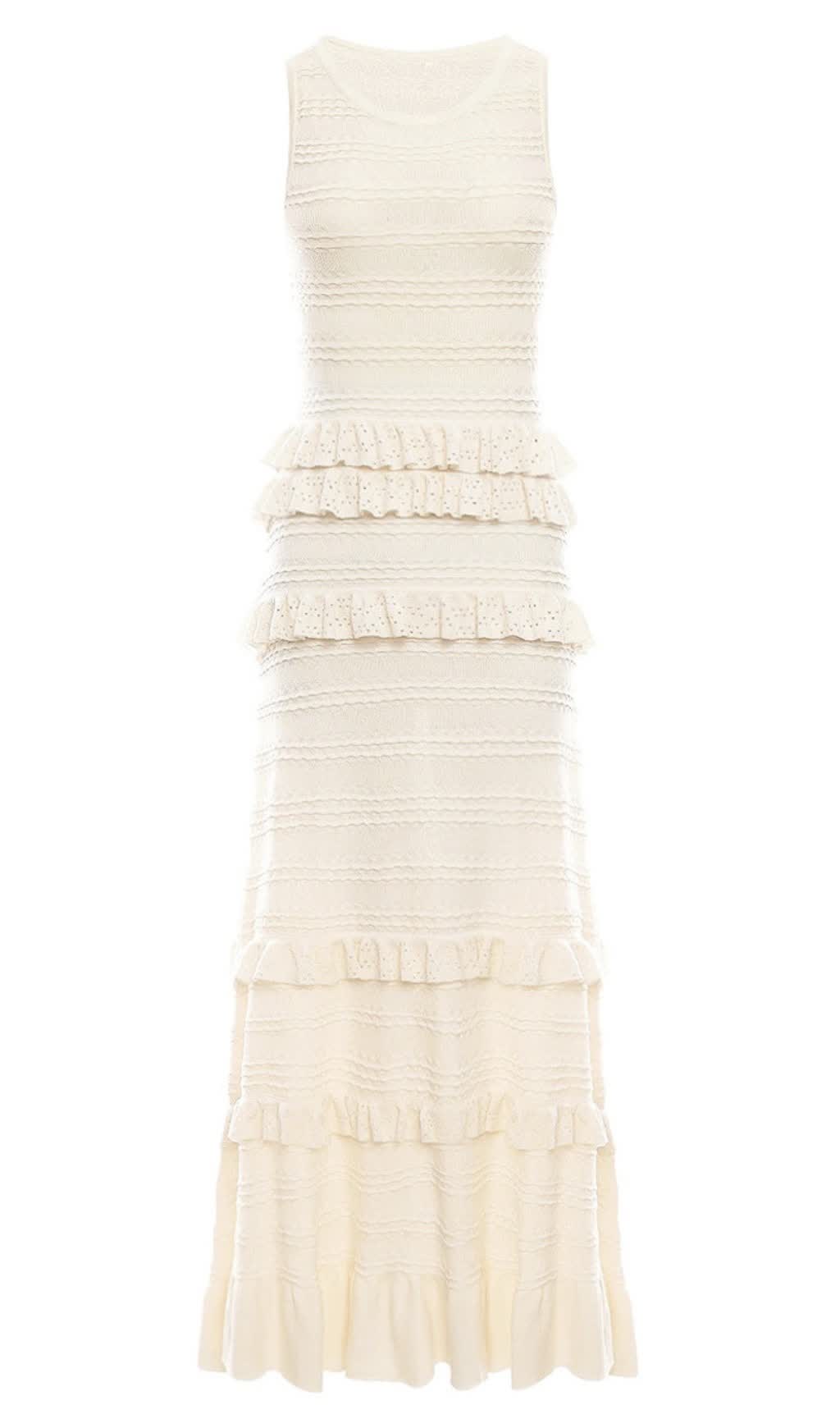 TRISTA ROUND NECK SLEEVELESS FOLDS MAXI DRESS