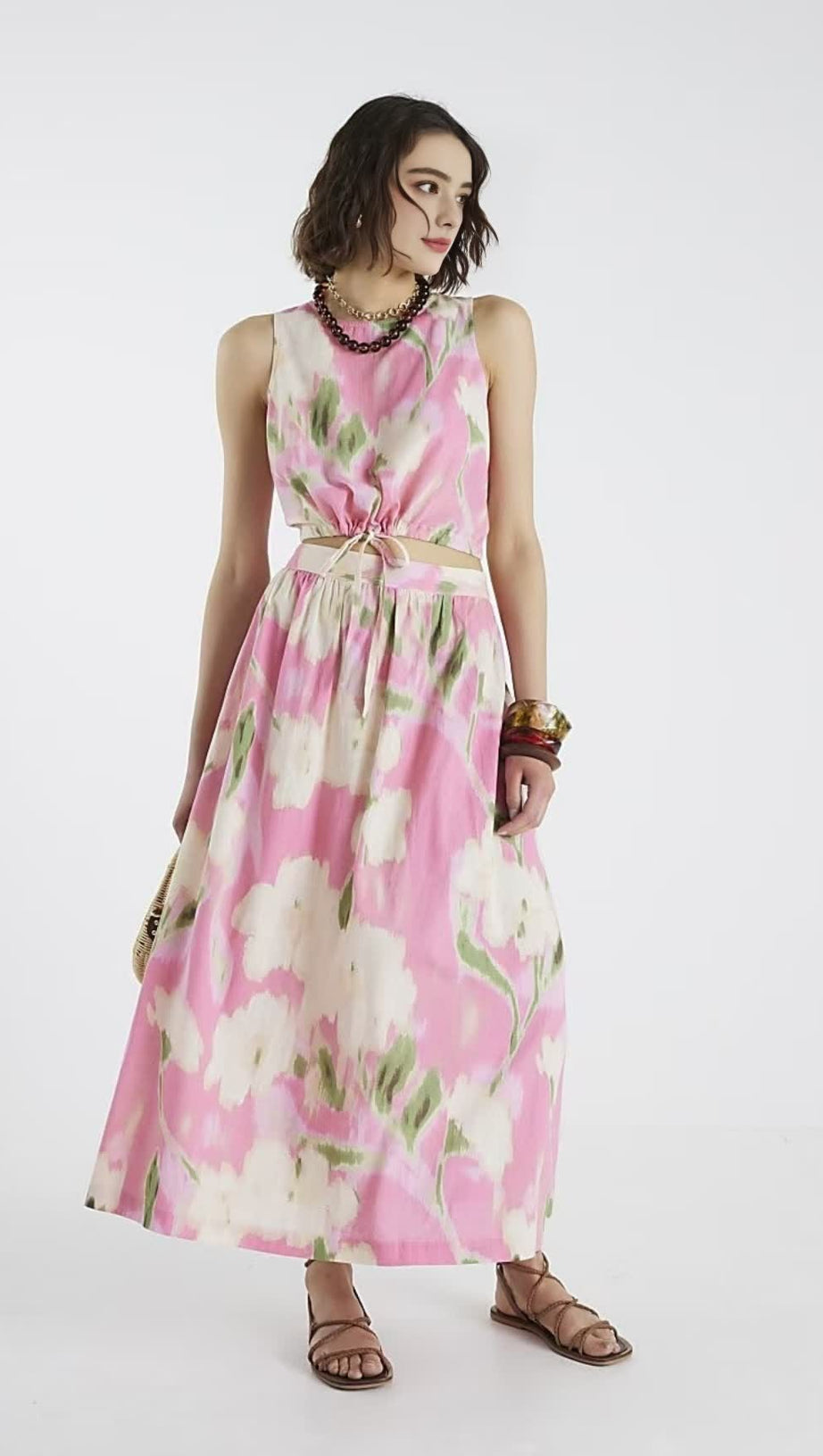 Cremefarbenes Satin-Korsett-Minikleid mit Knopfleiste vorne 