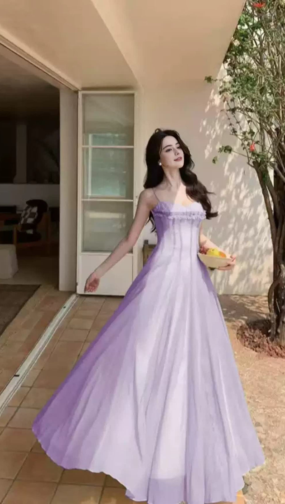 SIMONA CHIFFON CHEST WRAP MAXI DRESS IN PURPLE