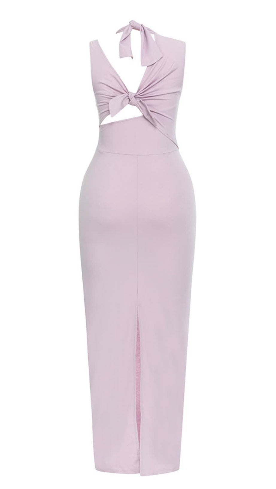 CUT - OUT BOW - DETAILED MIDI DRESS IN LILAC