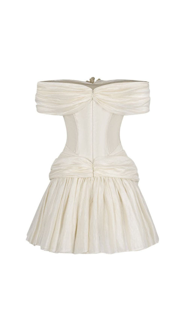 Smaragdgrünes, figurbetontes Chiffon-Minikleid mit Korsett-Taille
