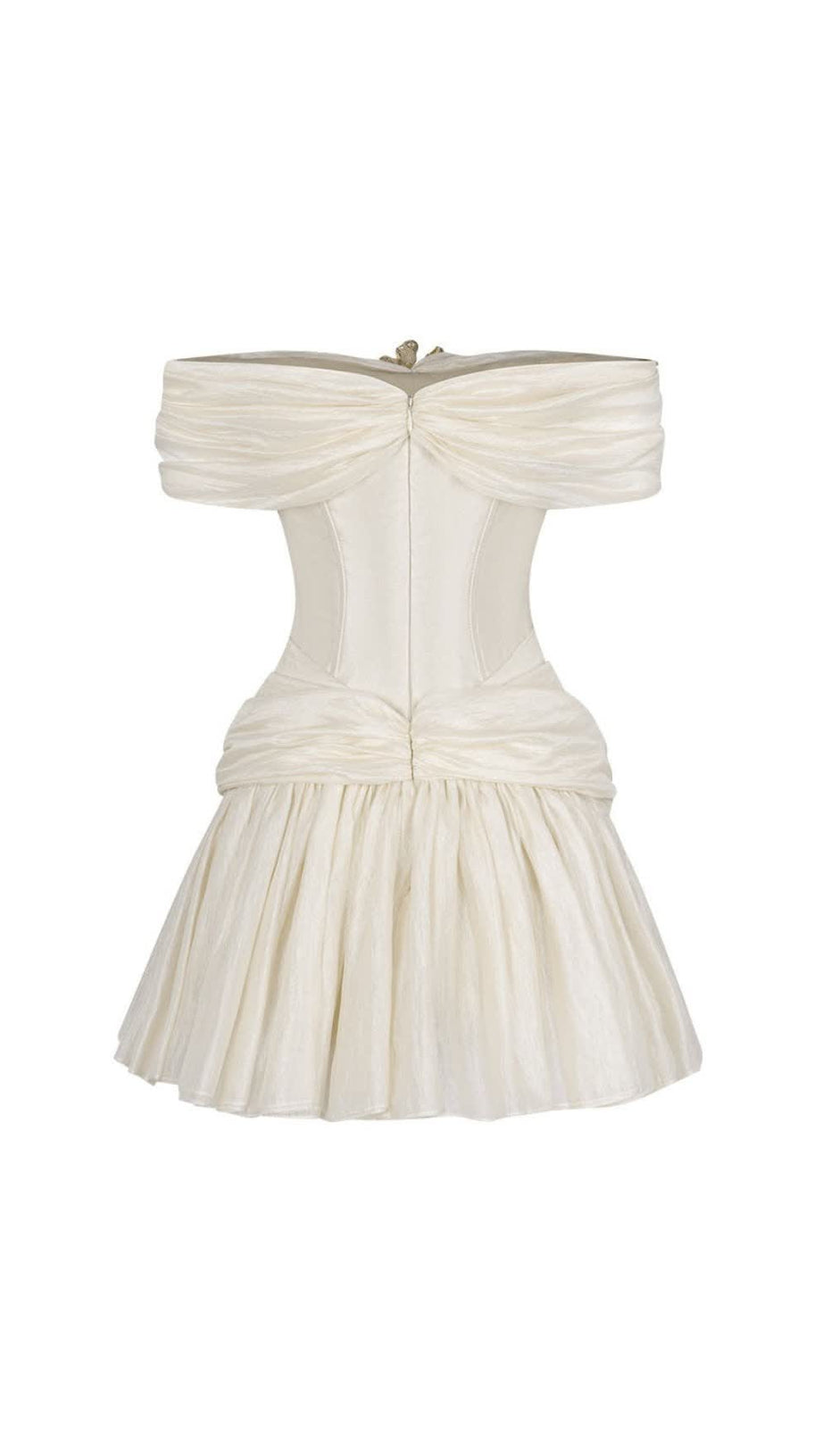 MINI ABITO IN CHIFFON CON VITA A CORSETTO FIT AND FLARE SFUMATO SMERALDO