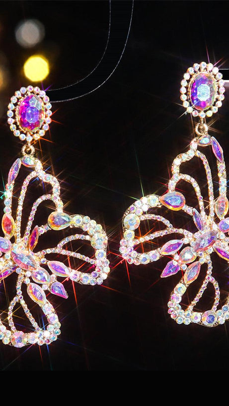 DONG RHINESTONE BUTTERFLY EARRINGS