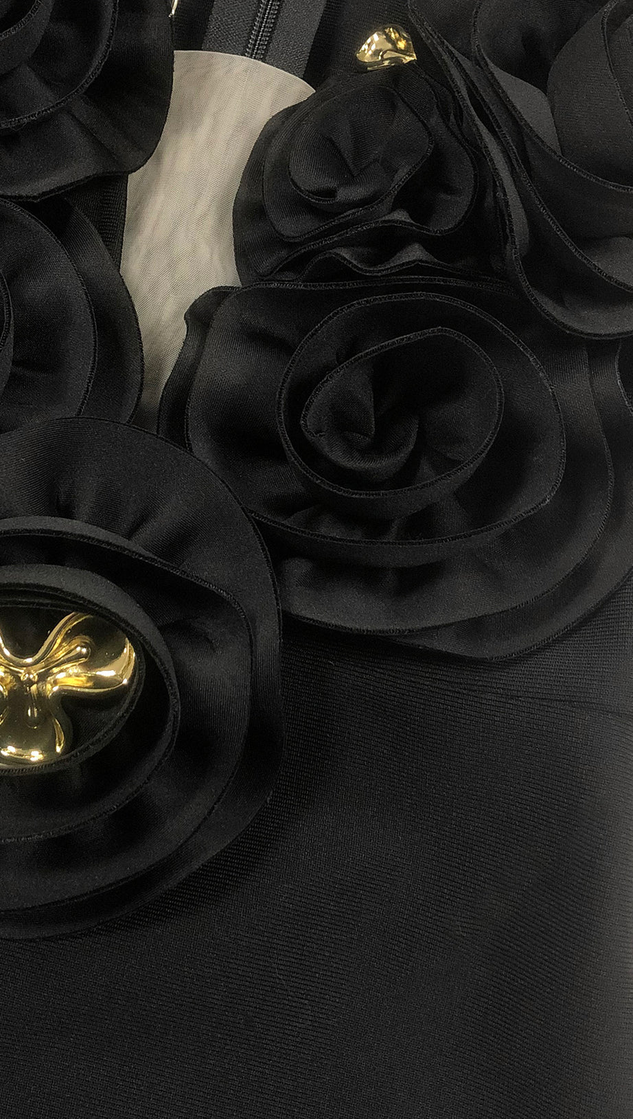 RUFFLED TOP WITH GOLD ACCENTS MAXI DRESS