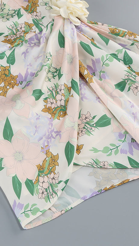 BELLADONNA FLORAL PRINT MINI DRESS