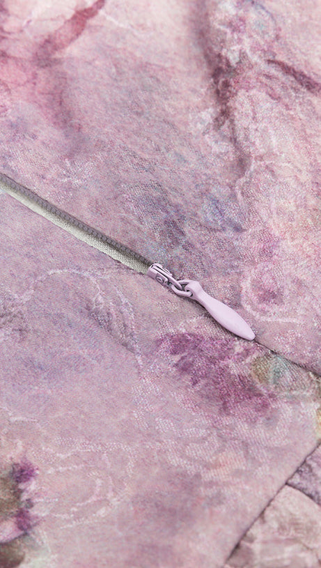 CROIX LILA MAXIKLEID MIT BLUMENDRUCK