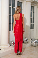 Red strapless Maxi Dress