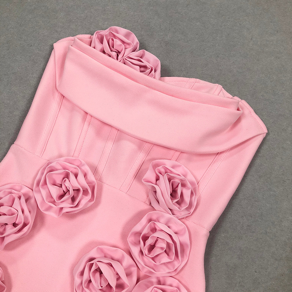 AIIZIE OFF-SHOULDER FLOWER MAXI DRESS IN BLUSH - product image