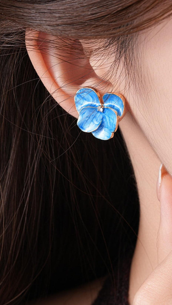 AIIZIE DERICK BLUE FLOWER EARRINGS - product image