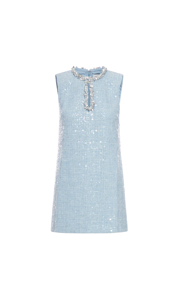 AIIZIE EMBELLISHED BOUCLÉ MINI DRESS - product image